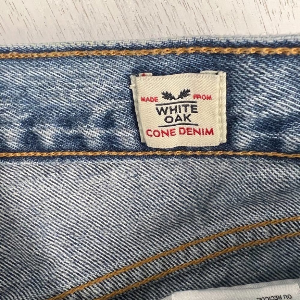 Levi's White Cone Oak Denim Cutoff Shorts Distressed Women's 27 High Rise - Picture 3 of 7